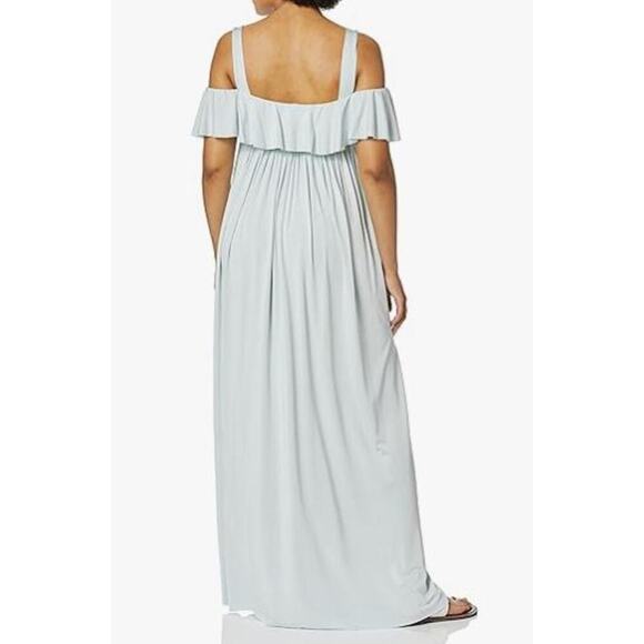 Rachel Pally Women's Renee Dress Cloud Powder Blue Off The Shoulder Ruffle Flowy - Picture 2 of 8